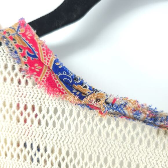 Miss Me Y2K Whimsi Boho Bright Geometric Romantic Crochet Bead Lace Lined Tank S - Picture 13 of 16